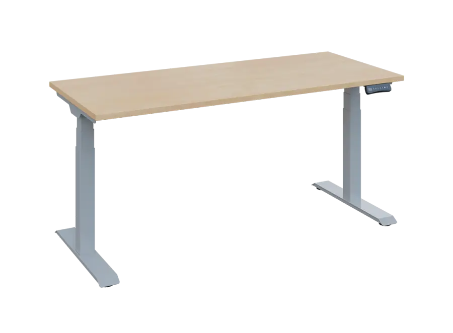 Fleximax 27-18 výškově nastavitelný stůl, kovová podnož stříbrná, deska 25 mm, široký 1800 mm, bříza irská